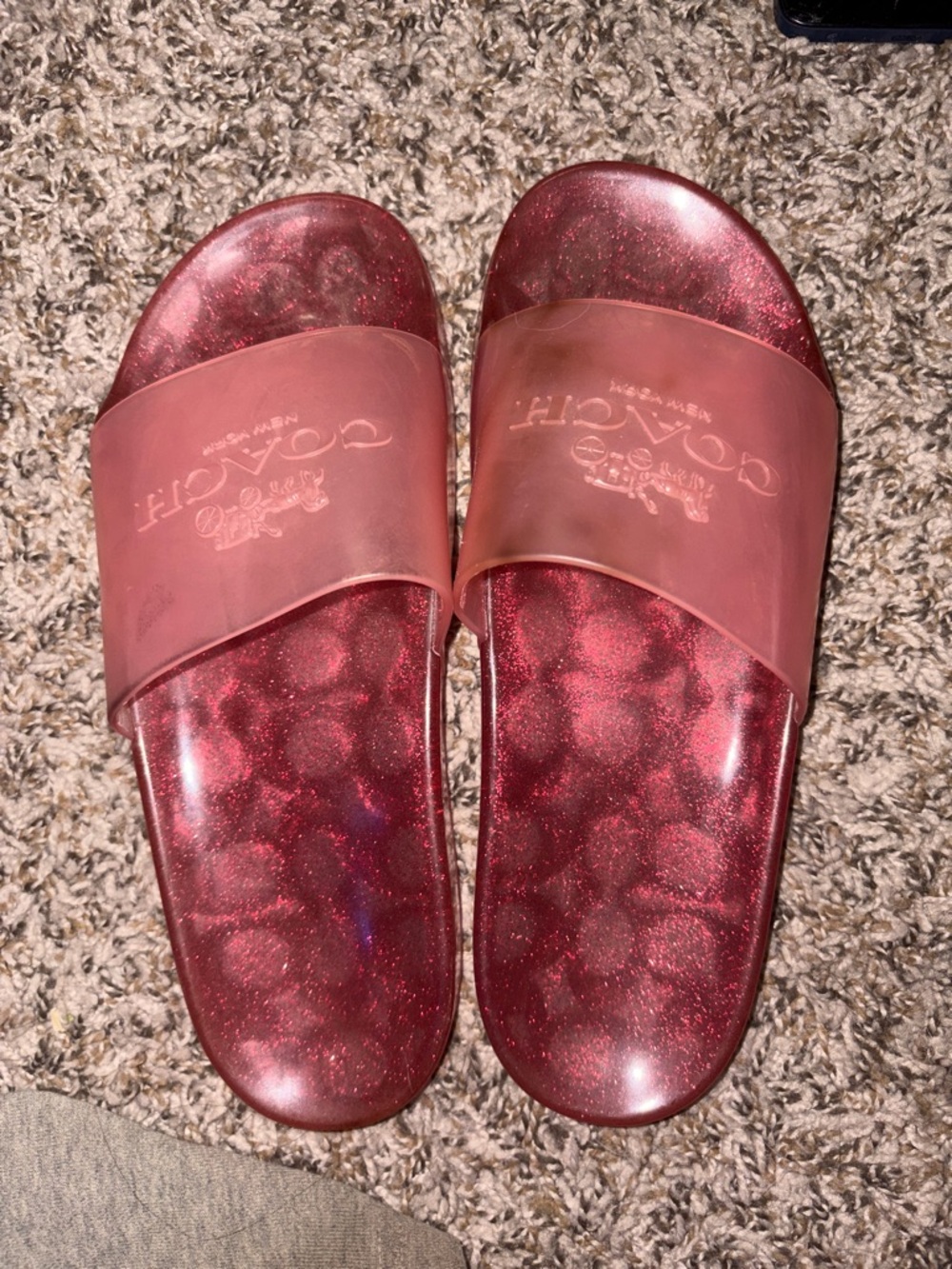 Coach Women's Sparkle Slide Sandals in Pink